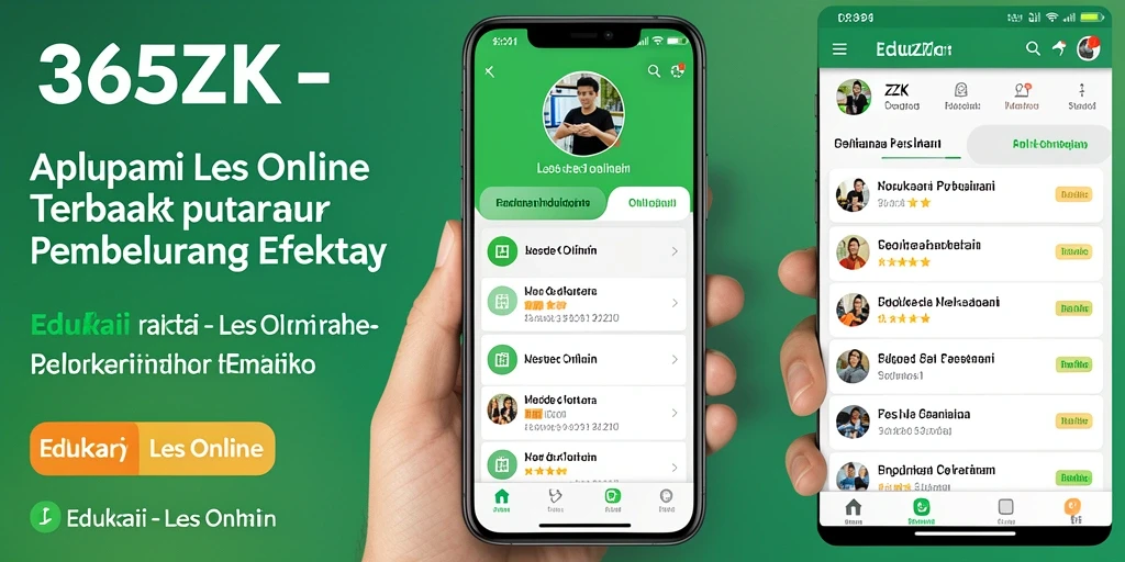 Antarmuka aplikasi 365ZK yang modern dan user-friendly untuk Les Online.