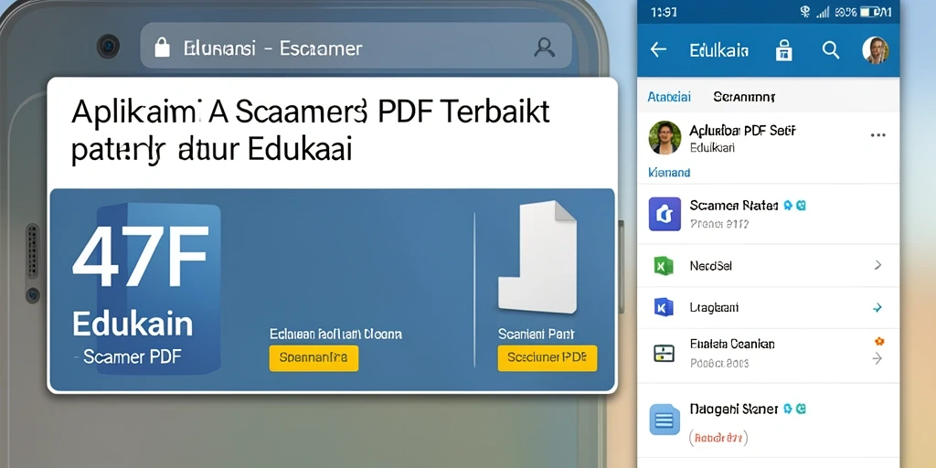 Antarmuka aplikasi 47F menampilkan fungsi pemindaian PDF yang lengkap dan intuitif.