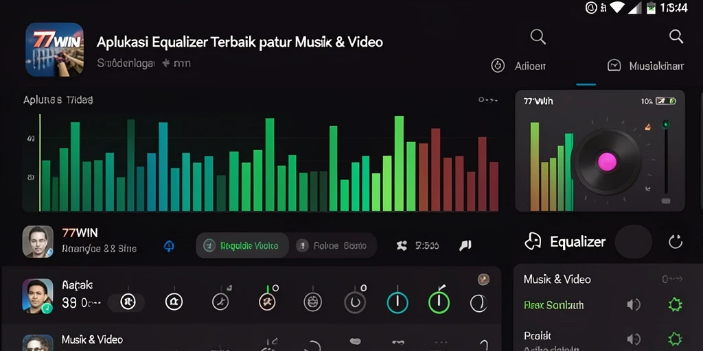 Antarmuka elegan dan fitur Equalizer 77WIN.