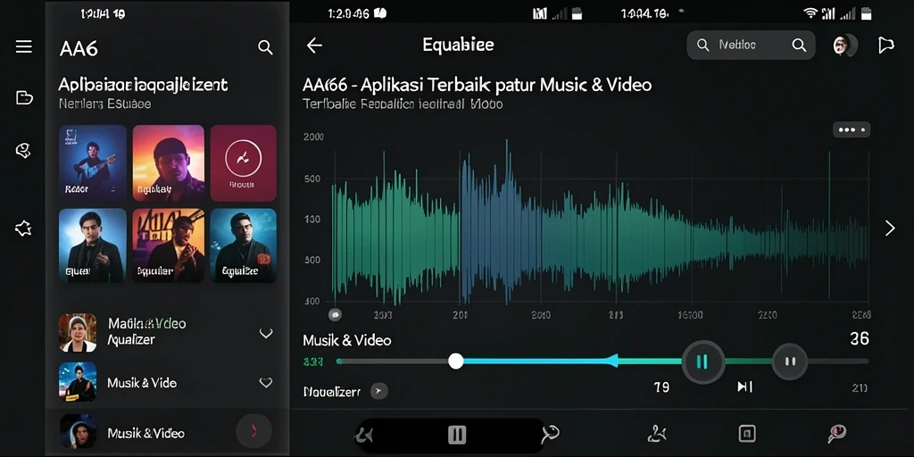 Tampilan antarmuka aplikasi Equalizer AA666 yang menarik dan fungsional.