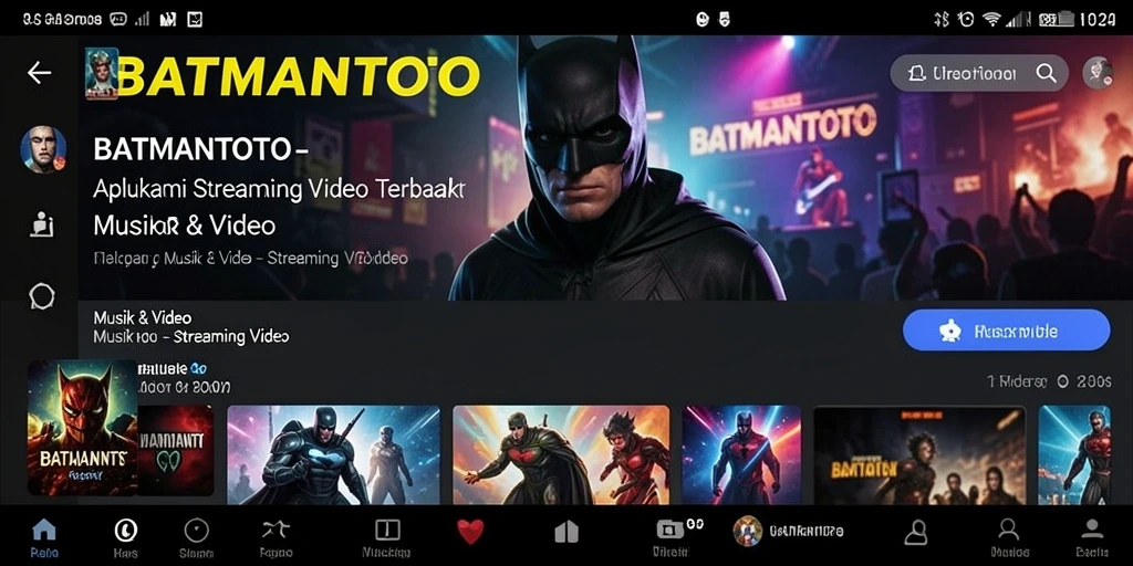 Antarmuka aplikasi BATMANTOTO untuk Streaming Video yang user-friendly.