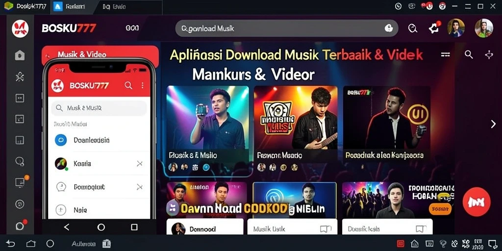 Tampilan antarmuka utama BOSKU777 yang user-friendly untuk Download Musik.