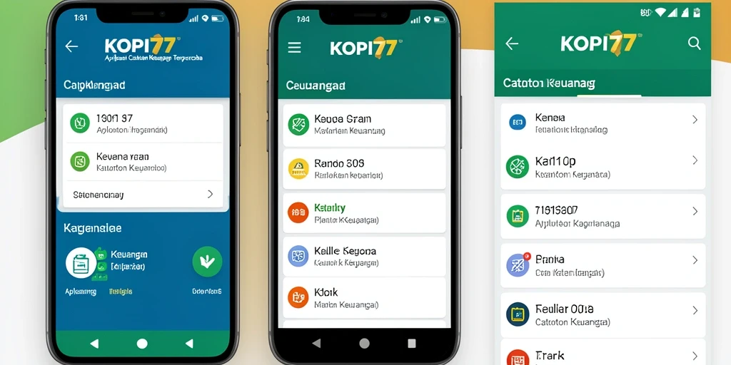 Screenshot KOPI77 menampilkan antarmuka Catatan Keuangan yang user-friendly.