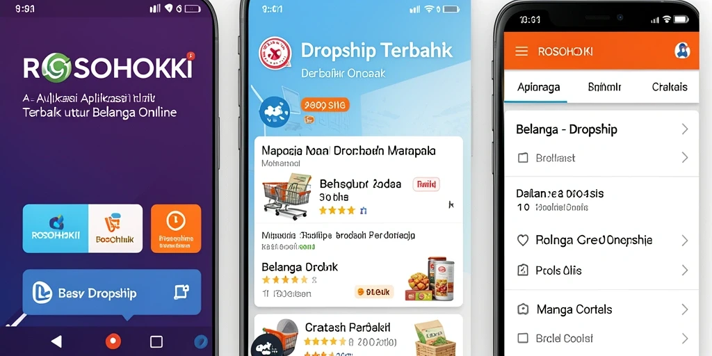 Tampilan antarmuka aplikasi ROSOHOKI yang memudahkan dropship.