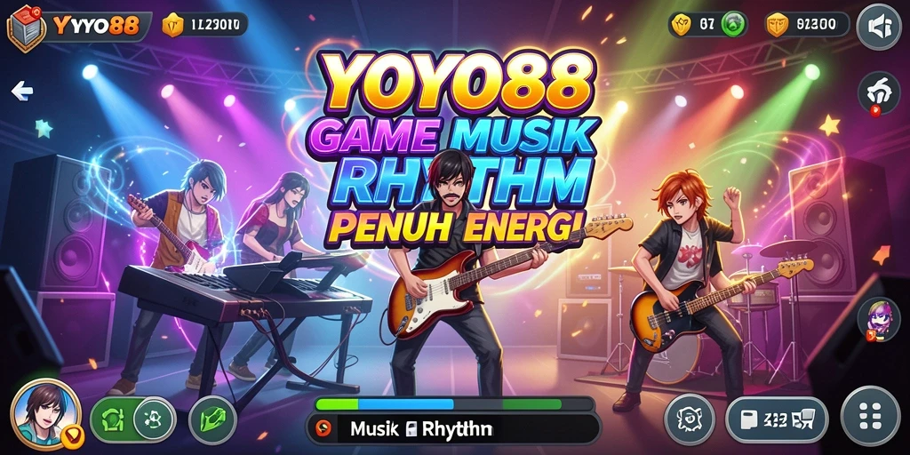 Tampilan antarmuka menarik dari permainan Musik Rhythm YOYO88.